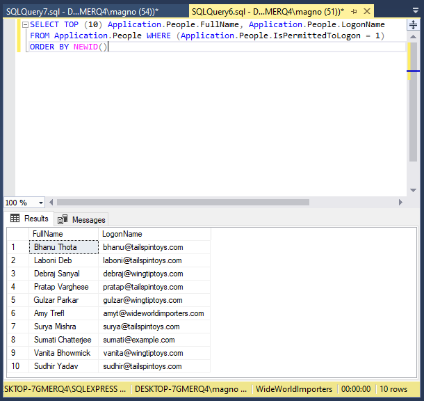 select 10 random rows from table sql